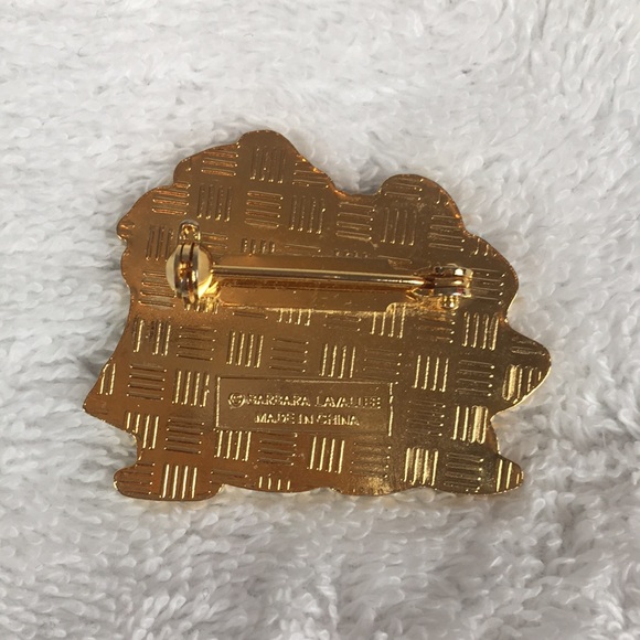 Vintage Barbara Lavalee Brooch Pin Feat. Women Harvest Forage Basket Celebration - Picture 3 of 5